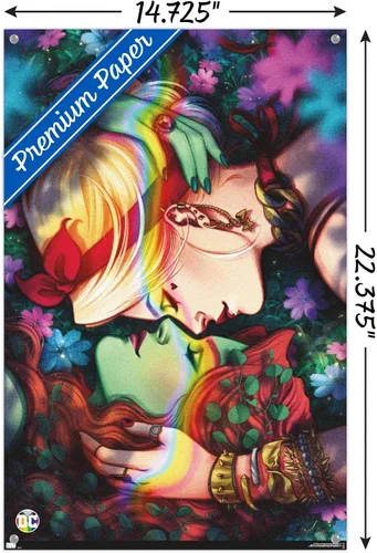 Vista 3 de DC Comics - Póster de pared de Harley Quinn y Poison Ivy Pride con pasadores