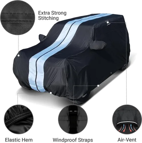 Vista 4 de Coverland Funda de auto SUV personalizada para Alfa Romeo Stelvio 2017-2025, impermeable para todo tipo de clima, fundas de automóvil