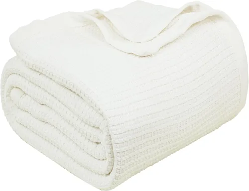 Vista 20 de Cobija TreeWool liviana de algodón, de cuidado fácil, suave, cómoda y cálida (king size, 90 x 108 pulgadas, tejido reticular)