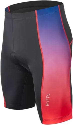 Vista 8 de ROTTO Pantalones cortos de ciclismo para hombre con acolchado de esponja y gel para ciclismo de carretera y MTB 01 Negro/Bolsillos