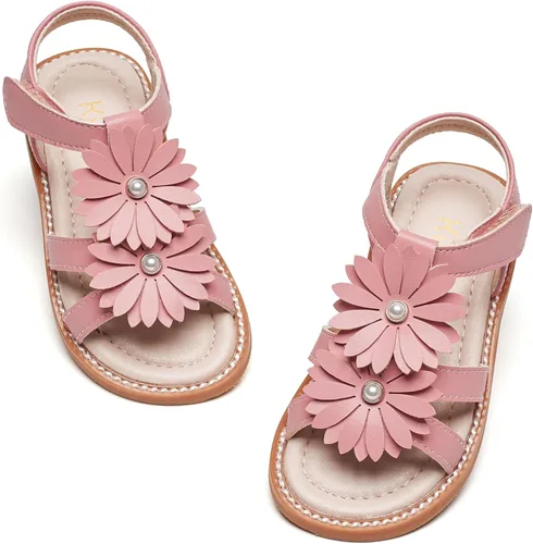Vista 38 de Kiderence Sandalias de niña de las flores para niñas pequeñas, zapatos de Ck303 Oro