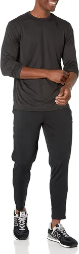 Vista 4 de Amazon Essentials Camiseta de manga larga Performance Tech Workout con cuello redondo para hombre Negro