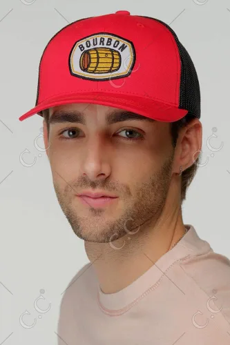 Vista 3 de ScarvesMe Gorra de béisbol unisex con parche bordado Bourbon de malla Tucker