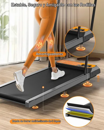 Vista 5 de HCOIW Walking Pad Treadmill with Incline - Portable Under Desk Treadmill with Handlebar, 2.5HP Low-Noise Motor, 2-in-1 Treadmill for Home Office