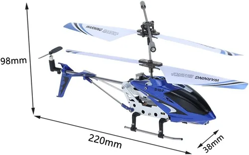 Vista 7 de Goolsky Helicóptero RC S107G, helicóptero de control remoto de 3 canales con giroscopio para principiantes (azul)