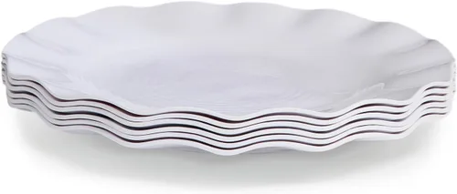 Vista 2 de Platos llanos de melamina, juego de 6, platos llanos de melamina 100% de melamina de 9.875 pulgadas para uso diario, irrompibles y ligeros