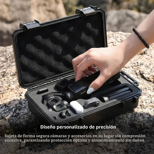 Vista 4 de AMAZEAR Funda rígida impermeable compatible con DJI OSMO Pocket 4P, Pocket4 Pro Creator Combo Accesorios Pequeña Carcasa Rígida Funda de Viaje