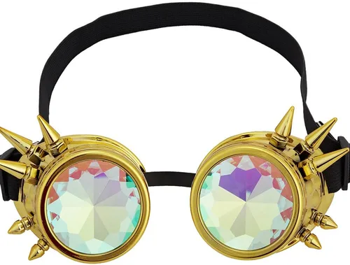 Vista 9 de OMGREAT Kaleidoscope Goggles with Rainbow Diffraction Crystal Lenses (Bronce)