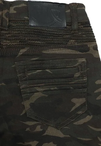 Vista 4 de X RAY Pantalones cortos para bebés y niños pequeños, cintura elástica, rasgados, moto, desgastados, pantalones cortos de mezclilla elásticos