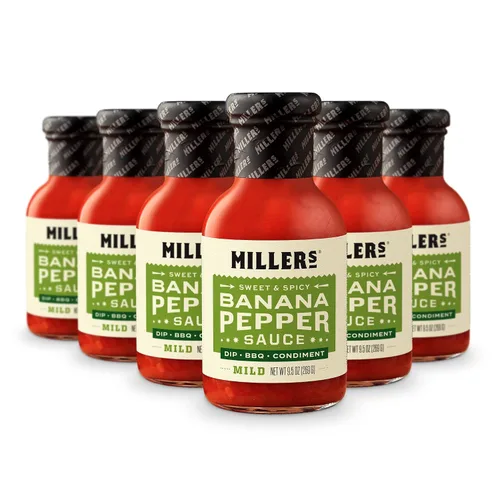 Vista 17 de Miller's Banana Pepper Habanero - Salsa picante picante de plátano y pimienta, el mejor uso para carnes a la parrilla, barbacoa y alitas de pollo