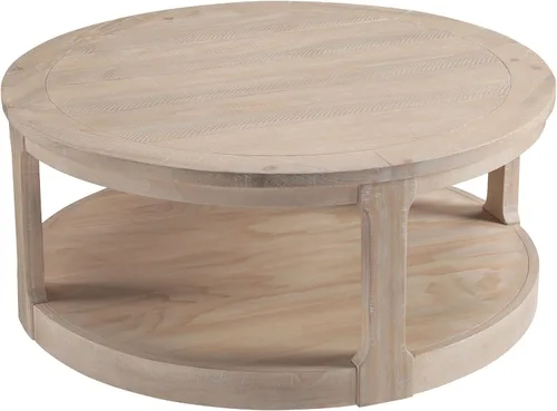 Vista 9 de Mesa de centro redonda de madera de 40 pulgadas, mesas circulares con ruedas para sala de estar, estilo rústico retro moderno de 2 niveles, mesas
