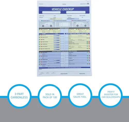 Vista 5 de SSWBasics Formulario de inspección de vehículos de 17/27 puntos, 8 1/2 pulgadas de alto x 11 pulgadas de ancho, paquete de 100