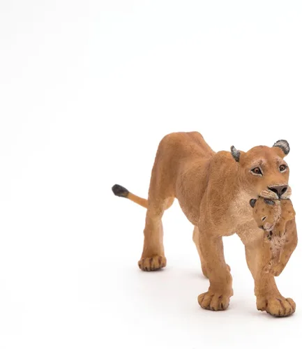Vista 6 de Papo Figura Wild Animal Kingdom, Leona con cachorro, multicolor (50043), 2.6 in