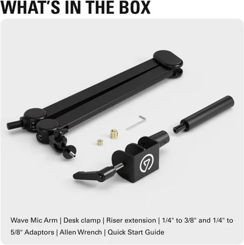 Vista 7 de Brazo Micrófono Elgato Wave – Brazo de Pluma de Estudio para Transmisión y Podcasting, con Canales para Cables, Abrazadera de Escritorio, Extensión