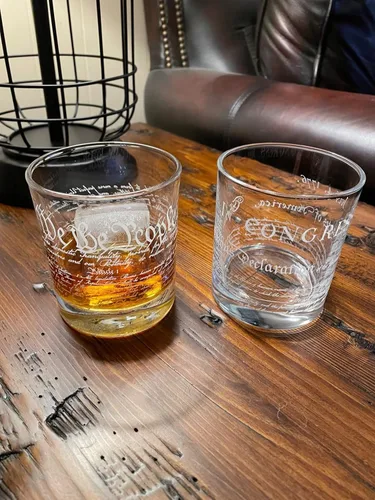 Vista 5 de Constitution Of The United States - Vaso de whisky a la antigua usanza, regalo patriótico We The People American USA - 10 oz - Fabricado en Estados