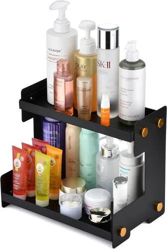 Vista 15 de FFK Organizador de Encimera de Baño, Organizador de Encimera de Baño de 2 Niveles, Estante de Especias de Cocina Organizador de Cosméticos, Estante