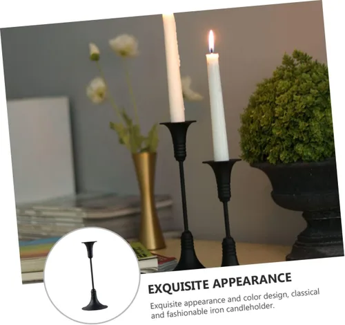 Vista 6 de Candelabros Decoración Festival Candleholder Simple Candleholder Decorativo Candleholder Decoración de Mesa Portavelas Hierro Candelabros Soporte
