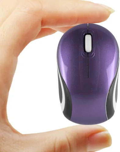 Vista 10 de Mini mouse inalámbrico para computadora, tamaño pequeño, portátil, compacto de viaje, USB óptico de 3 botones, 1000 DPI, mouse inalámbrico para Negro