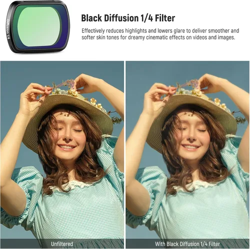 Vista 3 de Conjunto de Filtros con Efecto Magnético NEEWER Compatible con DJI OSMO Pocket 3 Combo de Accesorios para Creadores, Paquete de 4 Filtros 8X