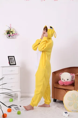 Vista 3 de Honeystore Pijama unisex cálida para adultos, disfraz de conejo, ropa para el hogar