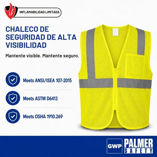 Vista 3 de ATERET Chaleco de seguridad reflectante de alta visibilidad, clase 2 tipo R, paquete de 5 I, cumple con ANSI/ISEA 107-2015