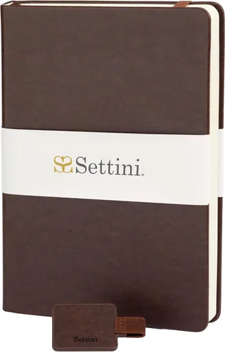 Vista 11 de SETTINI Cuaderno de diario para escribir, cuaderno de tapa dura de cuero vegano – Bucle para bolígrafo, bolsillos traseros y diseño plano, 120 GSM