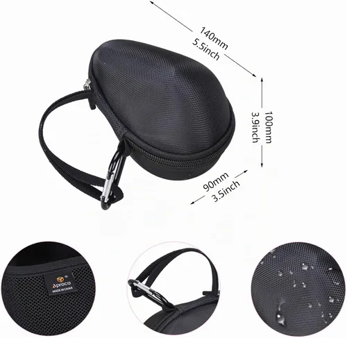 Vista 6 de Aproca Funda compatible con Logitech Lift Vertical / MX Vertical Wireless Mouse, bolsa de almacenamiento portátil para accesorios, color negro