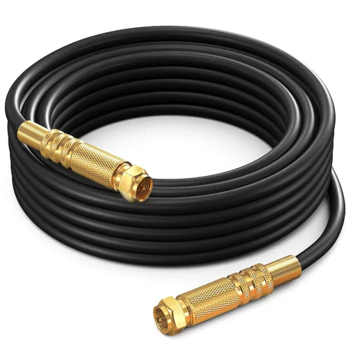 Vista 11 de Cable coaxial RG6, triple blindado, sin oxígeno, cable de cobre para TV, Internet y más, cable coaxial flexible de 1.5 pies, color blanco