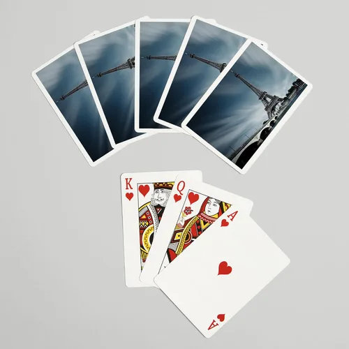 Vista 7 de Lantern Press París, Francia, Torre Eiffel (52 cartas de juego, baraja de cartas de tamaño póquer con comodines)