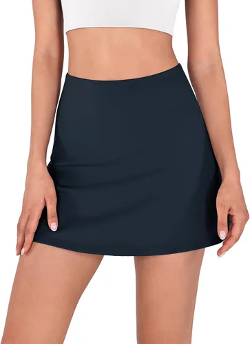 Vista 3 de ODODOS Falda pantalón deportiva de tenis para mujer con bolsillos incorporados, faldas activas de golf para deportes, correr, gimnasio, entrenamiento
