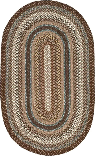 Vista 3 de Safavieh Braided Collection BRD313A tapete de lana hecho a mano color café, Algodón 2-Marrón (Brown/Multi)