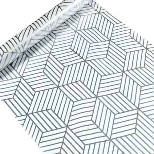 Vista 8 de Papel de contacto decorativo con diseño geométrico dorado y beige, papel de contacto decorativo extraíble para estantes y cajones, película