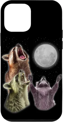 Vista 16 de Funda para iPhone 16 3 mapache luna aullando divertido mapache animal amante zoólogo
