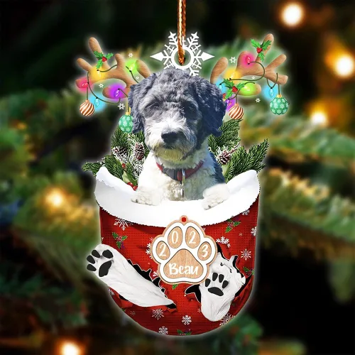 Vista 73 de NAZENTI Adorno Navideño de Bolsillo Personalizado de Affenpinscher en la Nieve, Adorno de Forma Acrílica de Perro, Adorno de Navidad 2023, Adorno