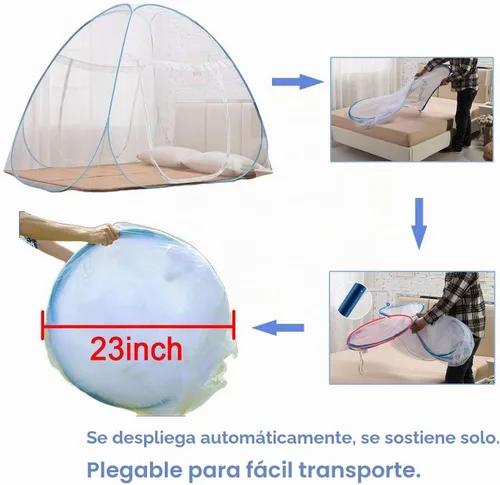 Vista 5 de Carpa de mosquitero plegable autónoma nueva portátil para cama 1/2 aberturas