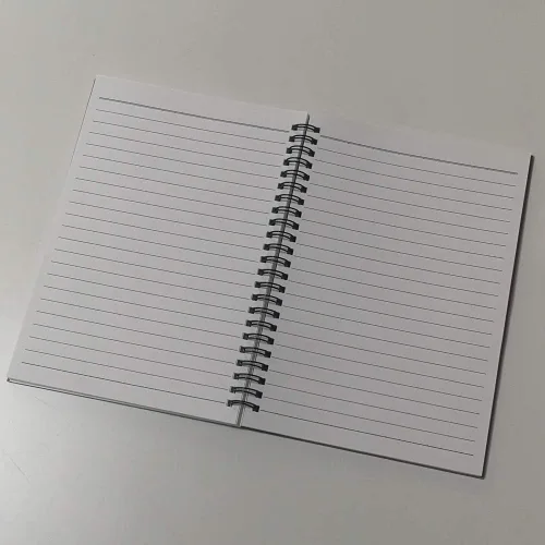 Vista 4 de YUREE - Cuaderno en espiral A5 rayado, papel grueso de 100 gsm y cubierta dura de papel kraft, 60 hojas (120 páginas), 8.35 x 5.9 pulgadas, azul