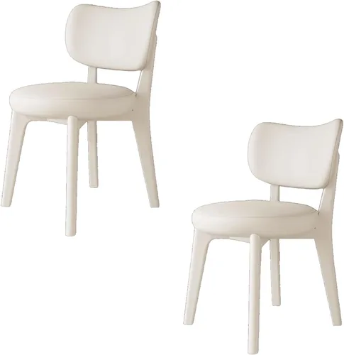 Vista 36 de Juego de sillas de comedor de madera de 1/2/4, sillas de cocina con respaldo curvo, silla de vestíbulo, silla de comedor tapizada, silla de comedor