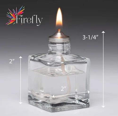 Vista 2 de Firefly Aura Petite - Lámpara cuadrada de aceite de vidrio recargable, vidrio de soda fuerte