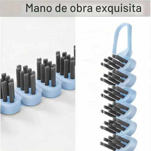 Vista 4 de Cepillo de limpieza para grietas, cepillo de cerdas duras, cepillo para fregar, cepillo de inodoro, herramientas de limpieza para uso doméstico
