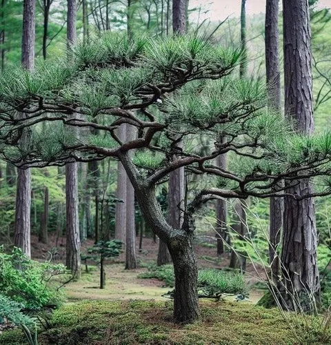 Vista 8 de Pinus thunbergii (pino negro japonés) Semillas de árbol, forma atractiva y características únicas, semillas de MySeeds.Co, elige
