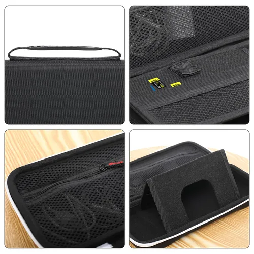Vista 13 de Rog Ally Handheld Case, EVA Waterproof Hard Shell Protective Travel Case with Inner Transformable Game Console Stand, Flannel Soft Lining, Double