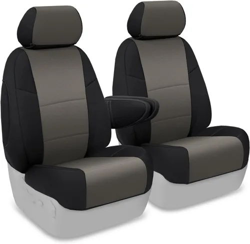 Vista 12 de Coverking Funda de asiento de cubo delantero 50/50 para modelos seleccionados de Honda Element - Neosupreme Solid (negro)