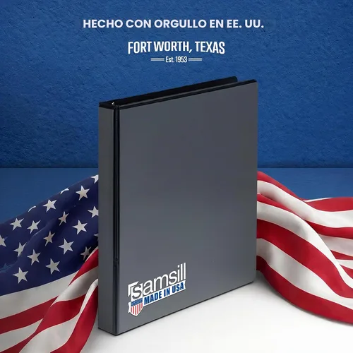 Vista 7 de Samsill Carpeta de 3 anillos de 1 pulgada, fabricada en Estados Unidos, anillo redondo económico, cubierta transparente, capacidad de 200 hojas