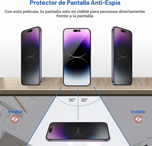 Vista 5 de ProCase Paquete de 2 protectores de pantalla de privacidad para iPhone 14