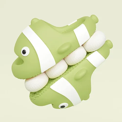 Vista 4 de Jerzmy Cute Clown Fish Cloud Slides for Boy Girl Kids Toddler, Soft Novelty Funny Animals House Slippers Non-Slip Beach Shoes for Indoor Outdoor