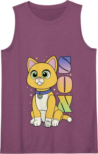 Vista 8 de Disney Pixar Lightyear - Camiseta sin mangas con póster de gato estrellado, Negro, S
