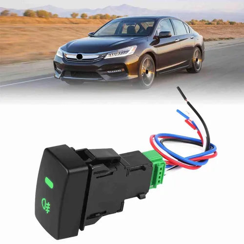 Vista 6 de Interruptor de luz antiniebla del coche, botón plástico negro de 5 pines para CRV