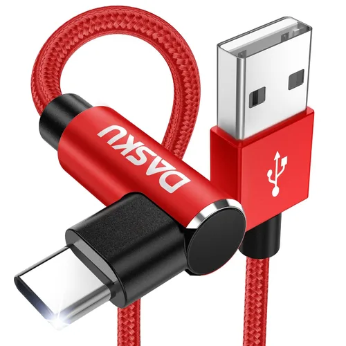 Vista 18 de Cable USB a USB C de 90 grados de 60 W, carga rápida de 3 pies, paquete de 2 cables USB A a USB C, cable USB tipo C de ángulo recto para iPhone Negro