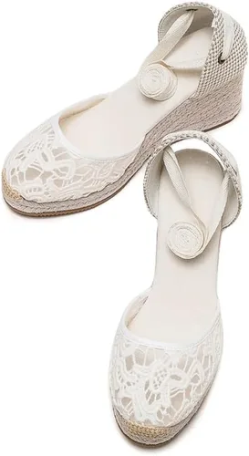 Vista 6 de U-lite - Alpargatas con puente de 3 para mujer, clásicas y suaves, con cordones.