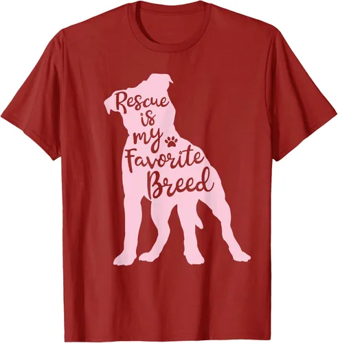 Vista 45 de Pitbull Rescue Is my Favorite Breed Dog Pit Bull Mama - Camiseta, Negro, S